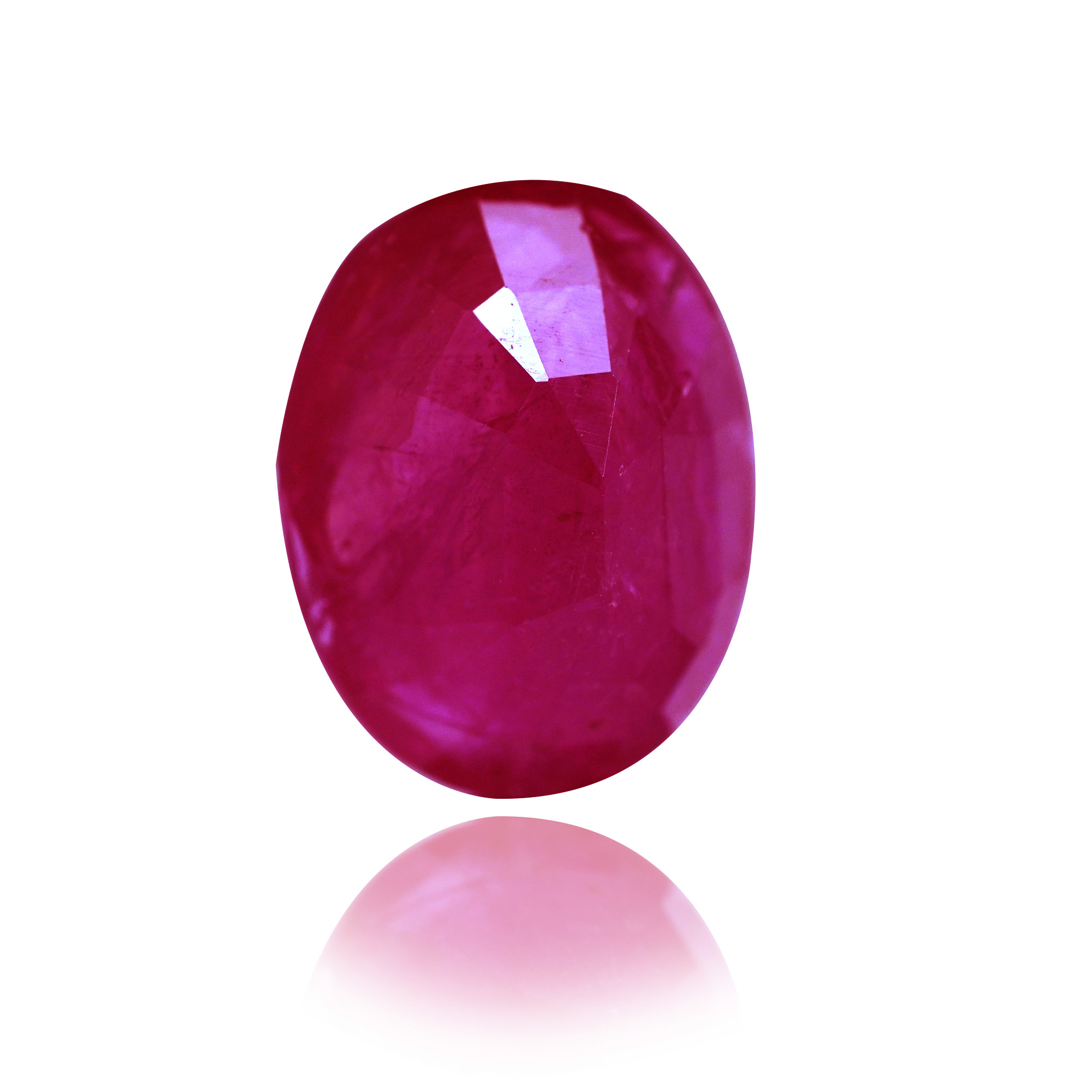Natural Ruby (Manik) 2.4 Ct, Oval, Burma (Lot BUHR202) – IGTL Certified – front view thumbnail